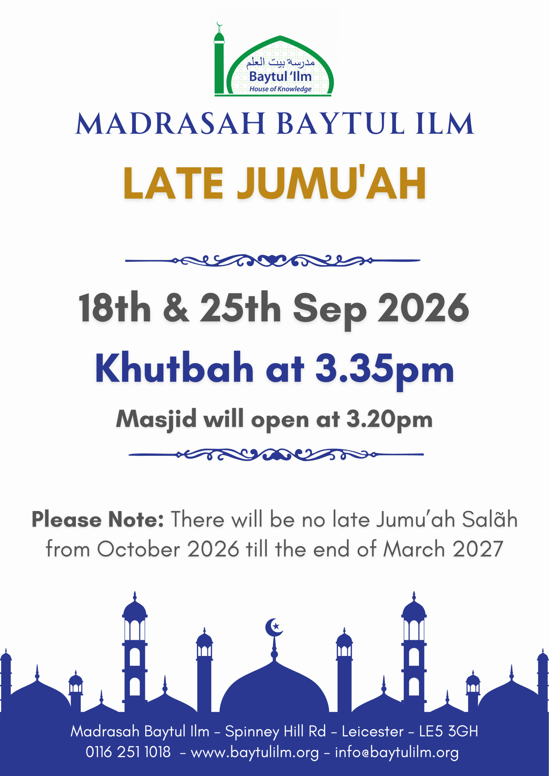 Jumu'ah Timings
